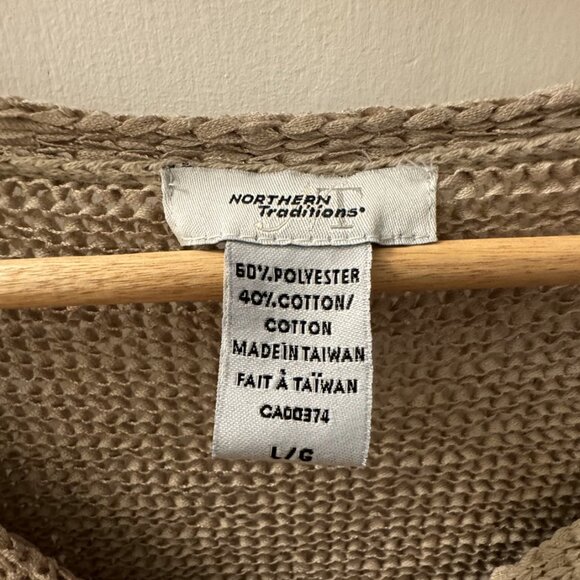 Northern Reflections Beige Cardigan - Women's Large - Picture 2 of 2